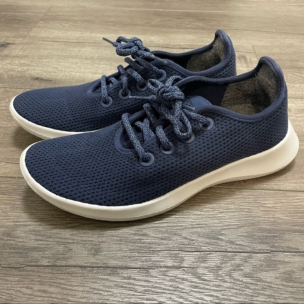 Allbirds Womens Tree Runners Sneakers Shoes Marine Blue Sz 8.
